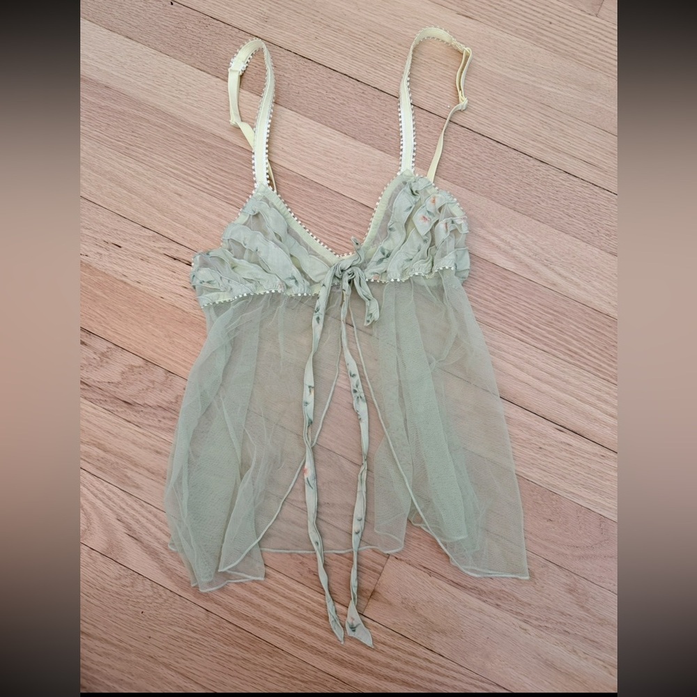 Victoria’s Secret size M Y2K green top 2004‎ sheer fairy